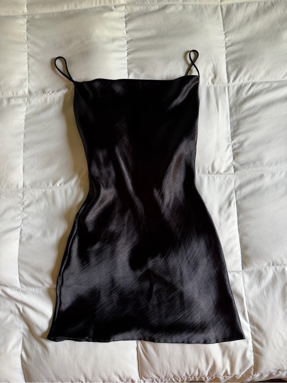 ASOS Black Satin Mini Slip Dress